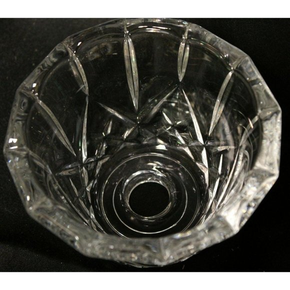 Clear Leaded Crystal Light Covers Star Pattern Molded 4" tall Shade Scallop - Picture 9 of 10